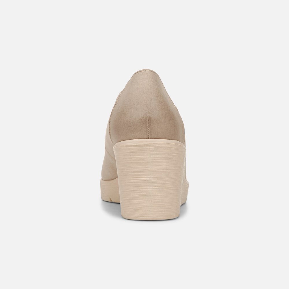 Naturalizer SOUL About Time Wedge Pump - Warm Taupe Tan Faux Leather Naturalizer SOUL About Time Wedge Pump - Warm Taupe Tan Faux Leather
