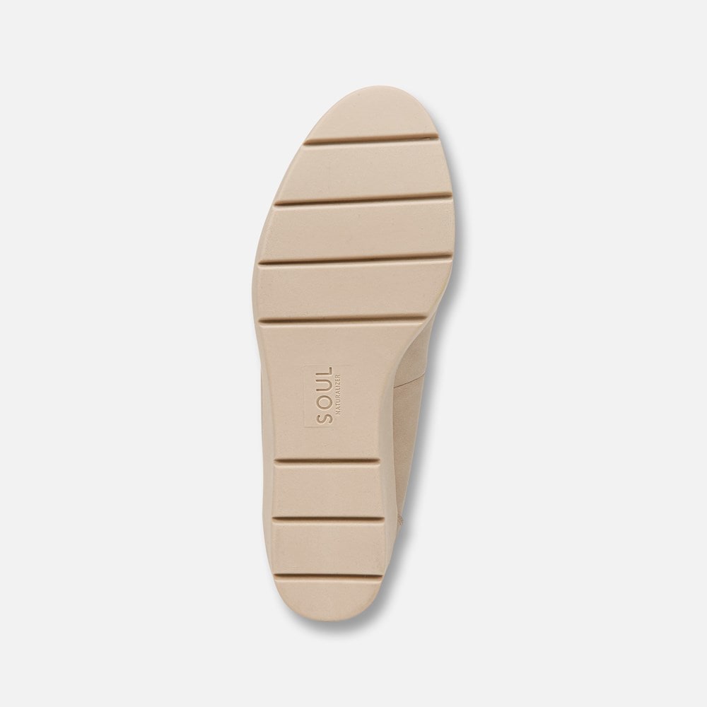 Naturalizer SOUL About Time Wedge Pump - Warm Taupe Tan Faux Leather Naturalizer SOUL About Time Wedge Pump - Warm Taupe Tan Faux Leather