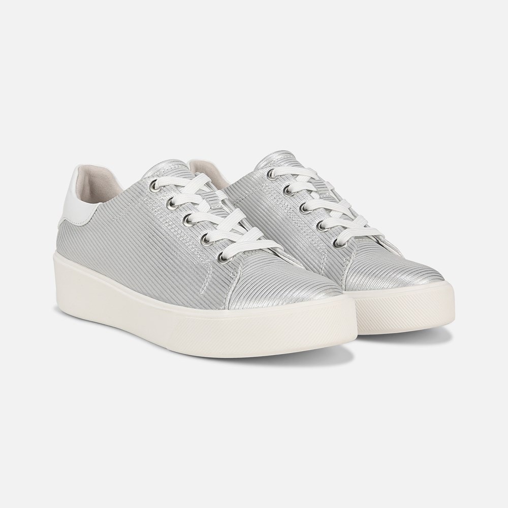 Naturalizer Morrison 2.0 Lace Up Sneaker - Silver Leather