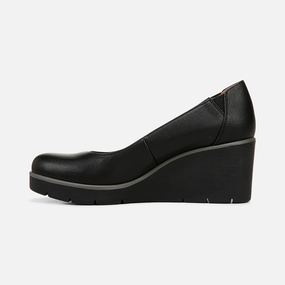 Naturalizer SOUL About Time Wedge Pump - Black Faux Leather Naturalizer SOUL About Time Wedge Pump - Black Faux Leather