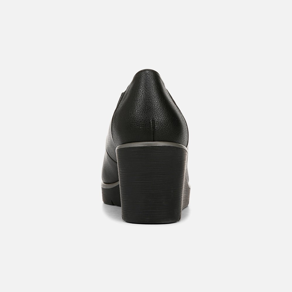 Naturalizer SOUL About Time Wedge Pump - Black Faux Leather Naturalizer SOUL About Time Wedge Pump - Black Faux Leather
