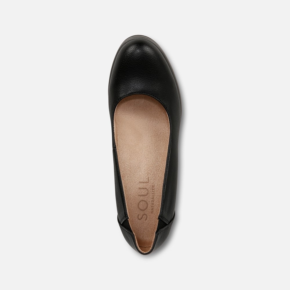 Naturalizer SOUL About Time Wedge Pump - Black Faux Leather Naturalizer SOUL About Time Wedge Pump - Black Faux Leather