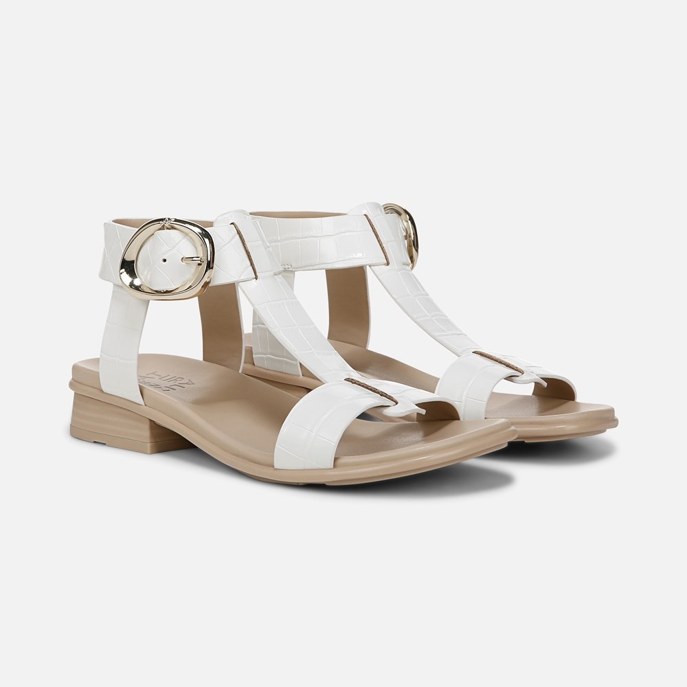 Naturalizer Brandy Sandal - White Faux Leather Naturalizer Brandy Sandal - White Faux Leather