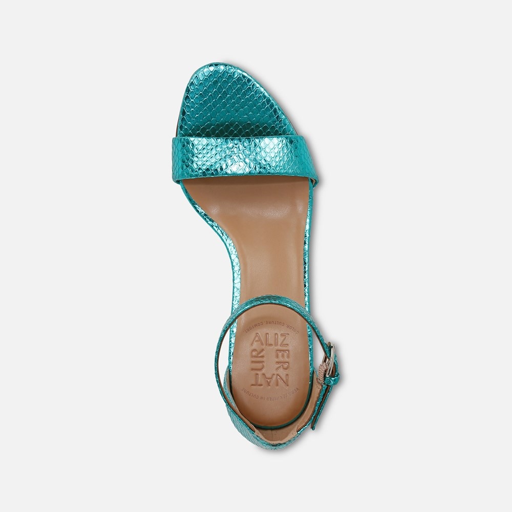 Naturalizer Limited Edition Vera Dress Sandal - Teal Metallic Snake Print Leather Naturalizer Limited Edition Vera Dress Sandal - Teal Metallic Snake Print Leather