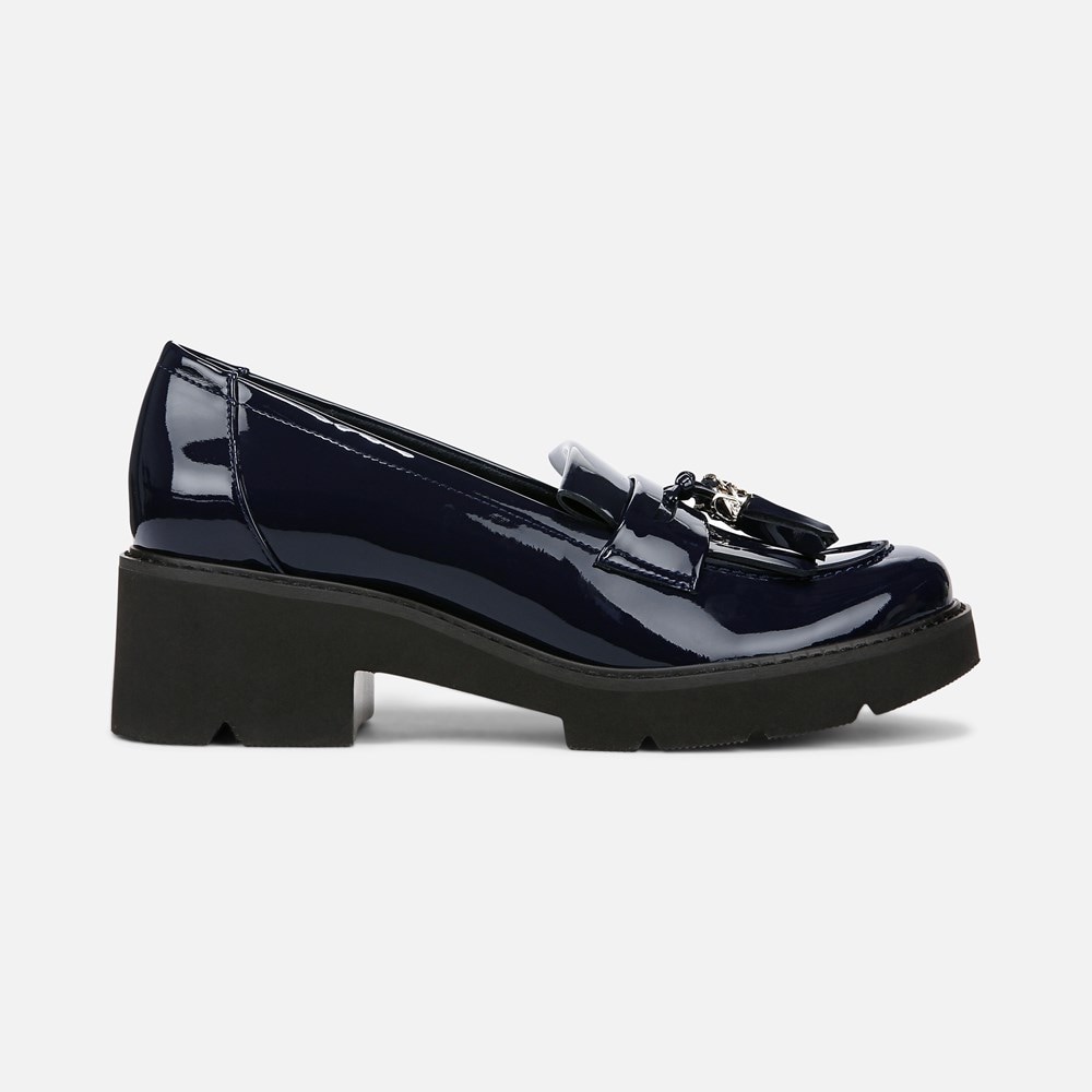 Naturalizer Desmond Lug Loafer - French Navy Faux Leather Naturalizer Desmond Lug Loafer - French Navy Faux Leather