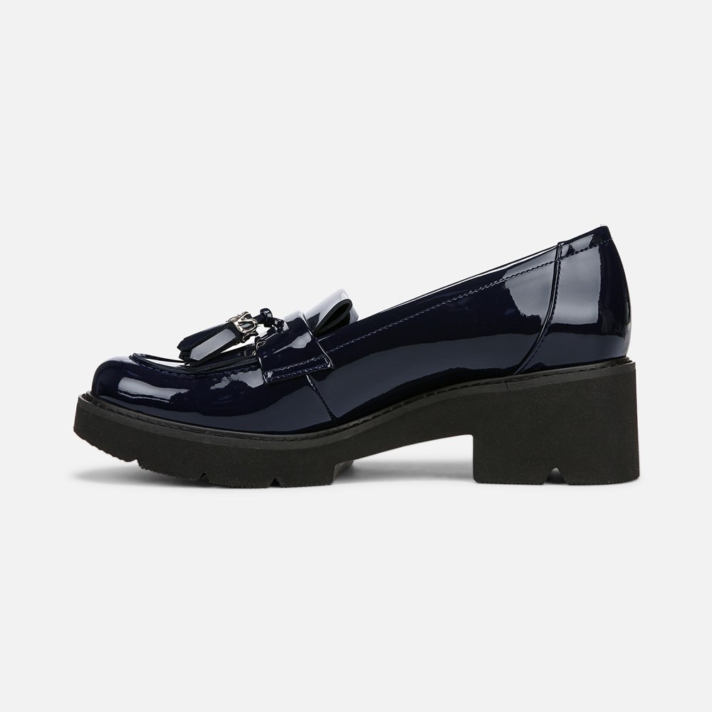 Naturalizer Desmond Lug Loafer - French Navy Faux Leather Naturalizer Desmond Lug Loafer - French Navy Faux Leather