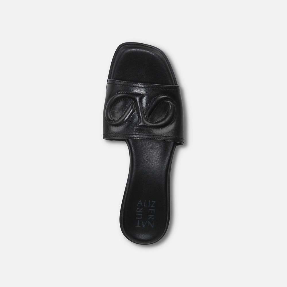 Naturalizer Genevieve Slide Sandal - Black Leather Naturalizer Genevieve Slide Sandal - Black Leather