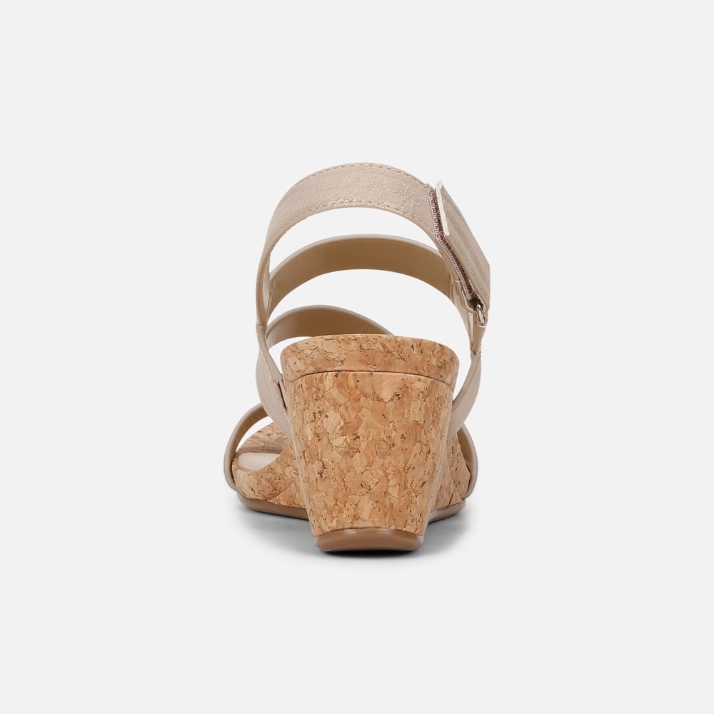 Naturalizer Adria Wedge Sandal - Fawn Beige Faux Leather Naturalizer Adria Wedge Sandal - Fawn Beige Faux Leather