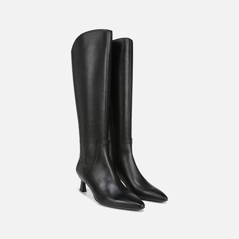 Naturalizer Deesha Wide Calf Knee High Boot - Black Leather