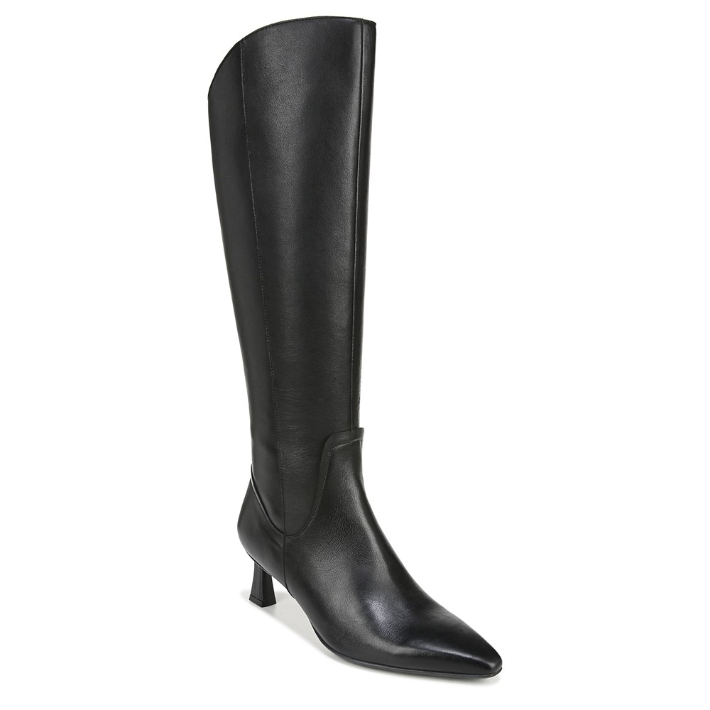 Naturalizer Deesha Wide Calf Knee High Boot - Black Leather Naturalizer Deesha Wide Calf Knee High Boot - Black Leather