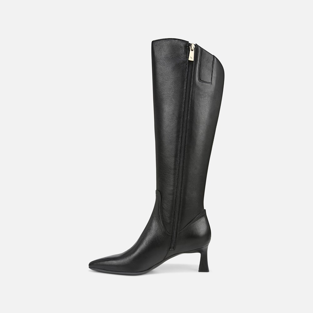 Naturalizer Deesha Wide Calf Knee High Boot - Black Leather Naturalizer Deesha Wide Calf Knee High Boot - Black Leather