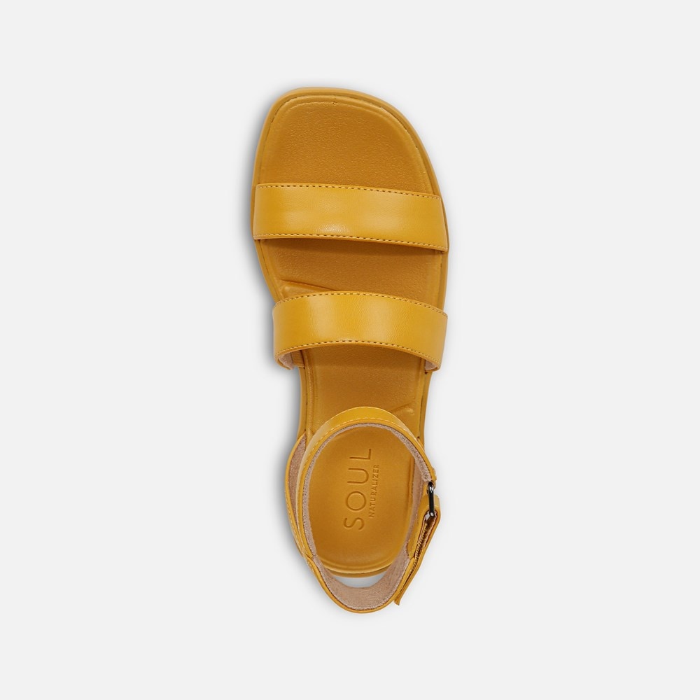 Naturalizer SOUL Fiesta Strappy Sandal - Yellow Faux Leather Naturalizer SOUL Fiesta Strappy Sandal - Yellow Faux Leather
