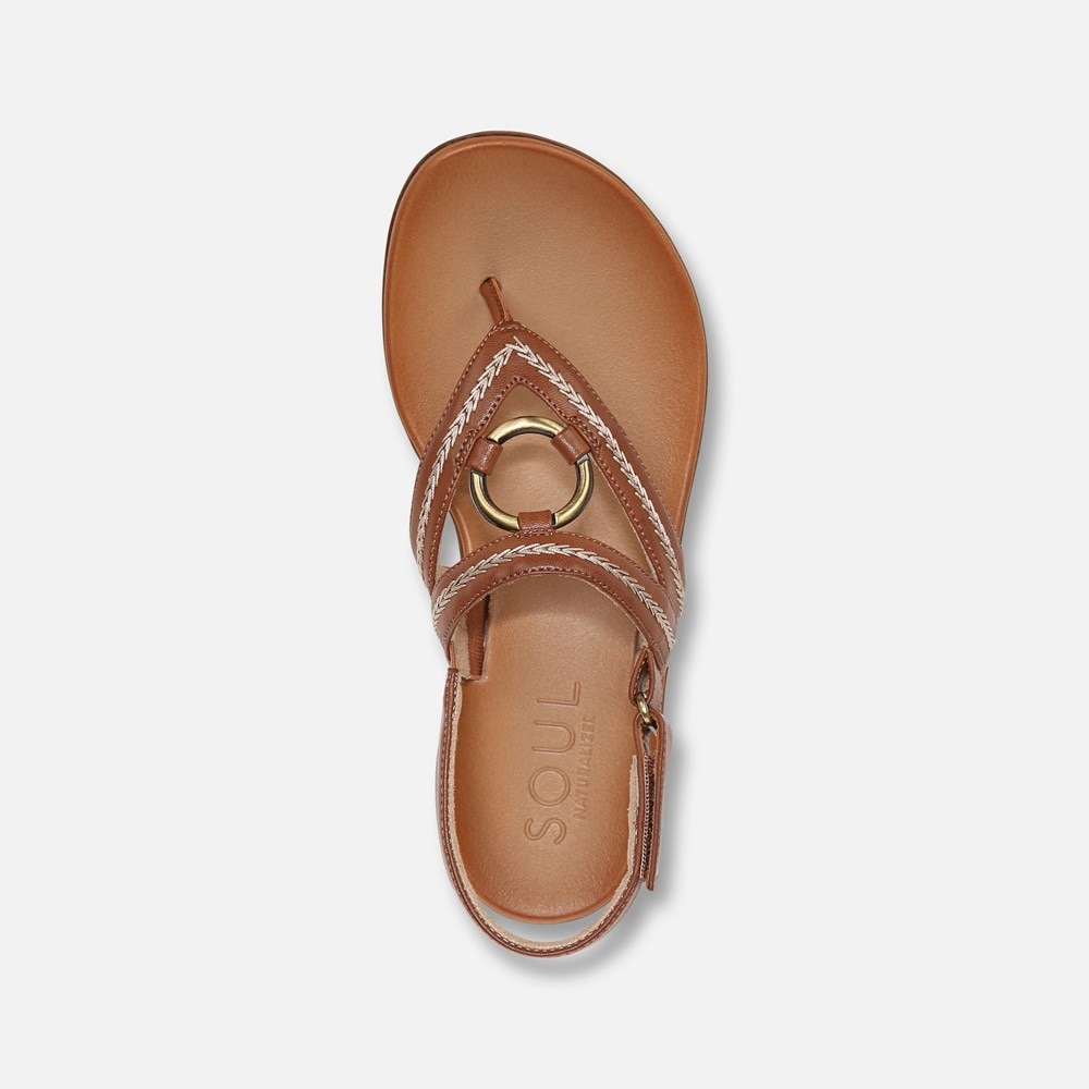 Naturalizer SOUL Sunny Sandal - Toffee Brown Faux Leather Naturalizer SOUL Sunny Sandal - Toffee Brown Faux Leather