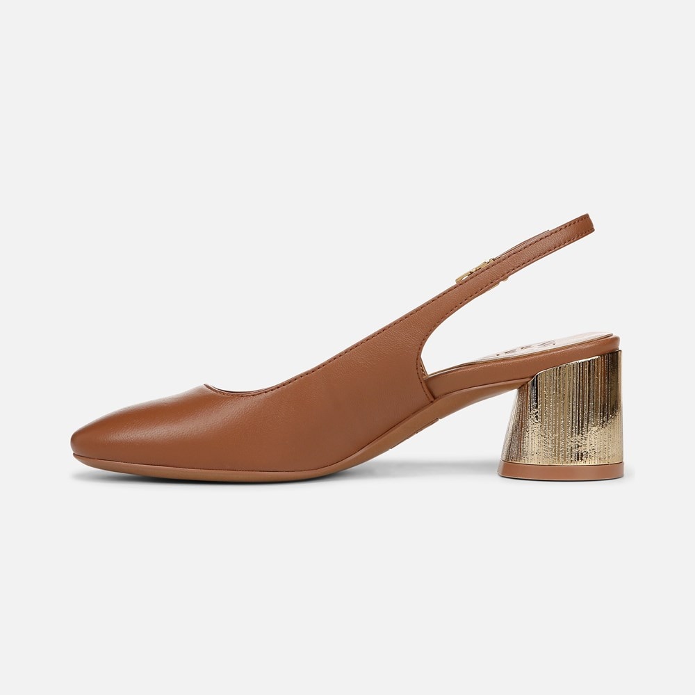 Naturalizer Lane Slingback Pump - English Tea Brown Leather Naturalizer Lane Slingback Pump - English Tea Brown Leather