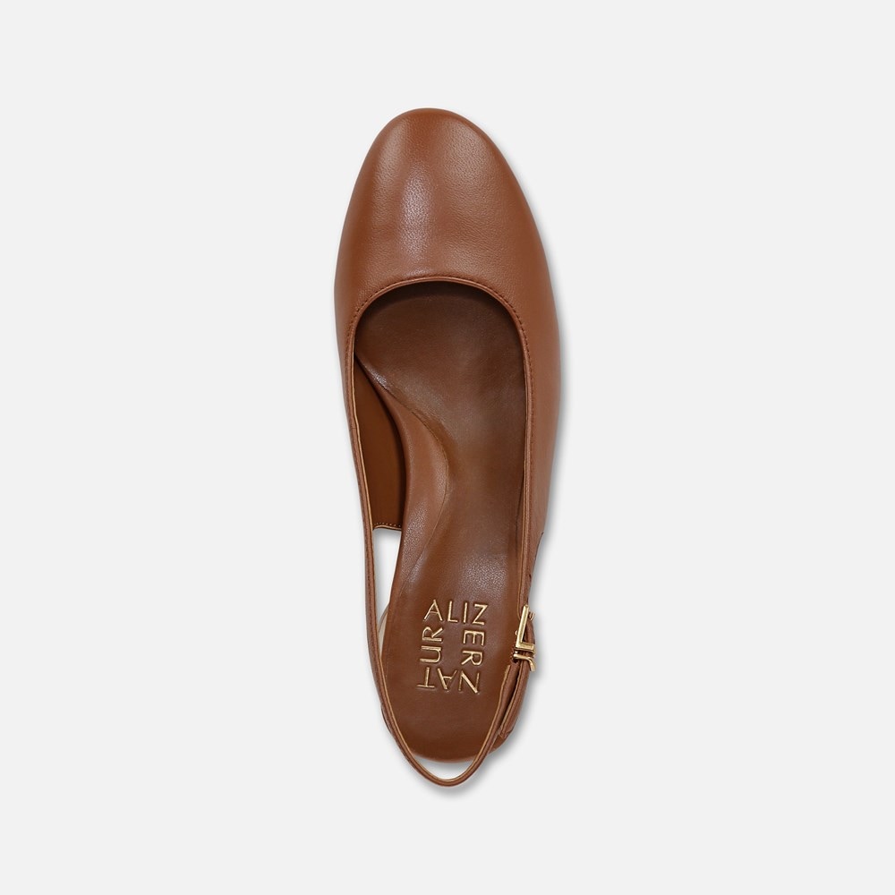 Naturalizer Lane Slingback Pump - English Tea Brown Leather Naturalizer Lane Slingback Pump - English Tea Brown Leather