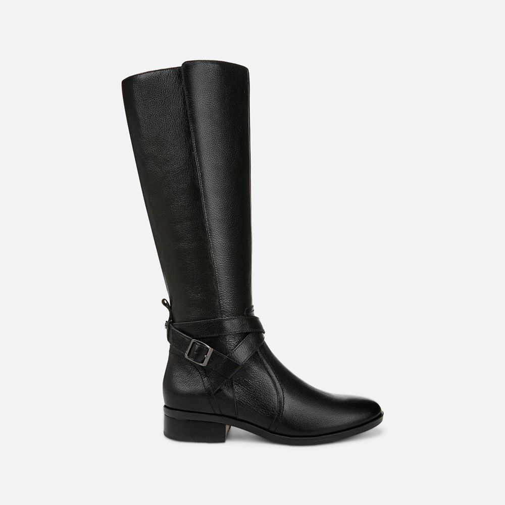 Naturalizer Rena 2 Wide Calf Riding Boot - Black Leather Naturalizer Rena 2 Wide Calf Riding Boot - Black Leather