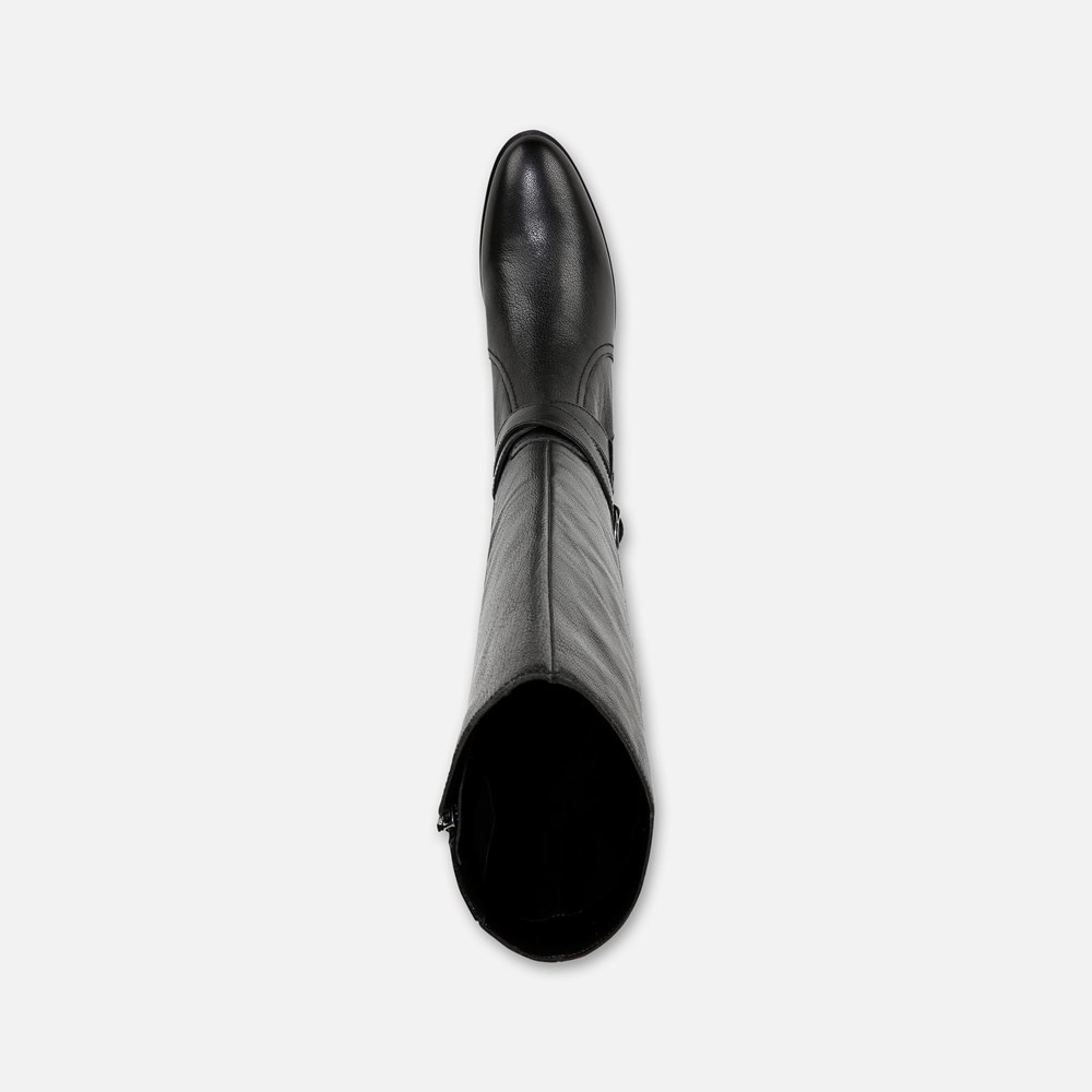 Naturalizer Rena 2 Wide Calf Riding Boot - Black Leather Naturalizer Rena 2 Wide Calf Riding Boot - Black Leather