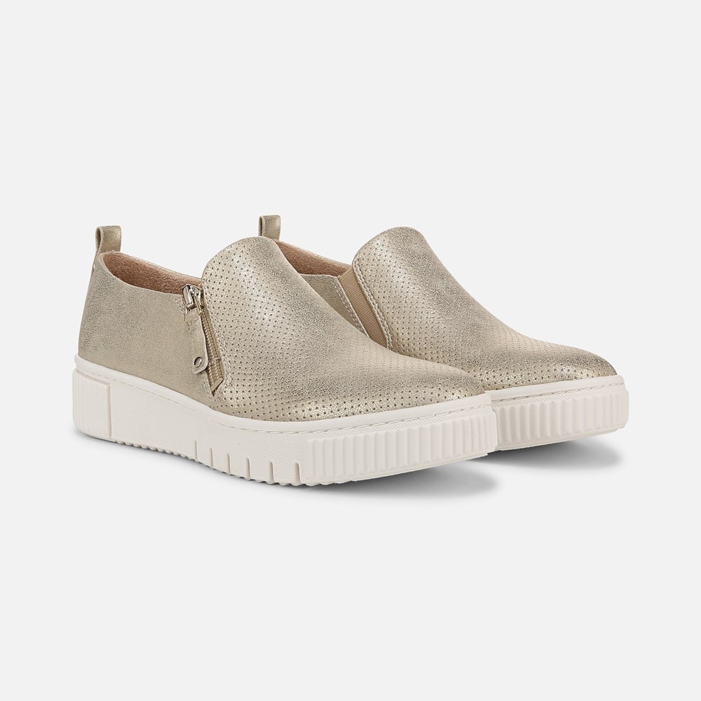Naturalizer SOUL Turner Slip On Sneaker - Soft Gold Faux Leather