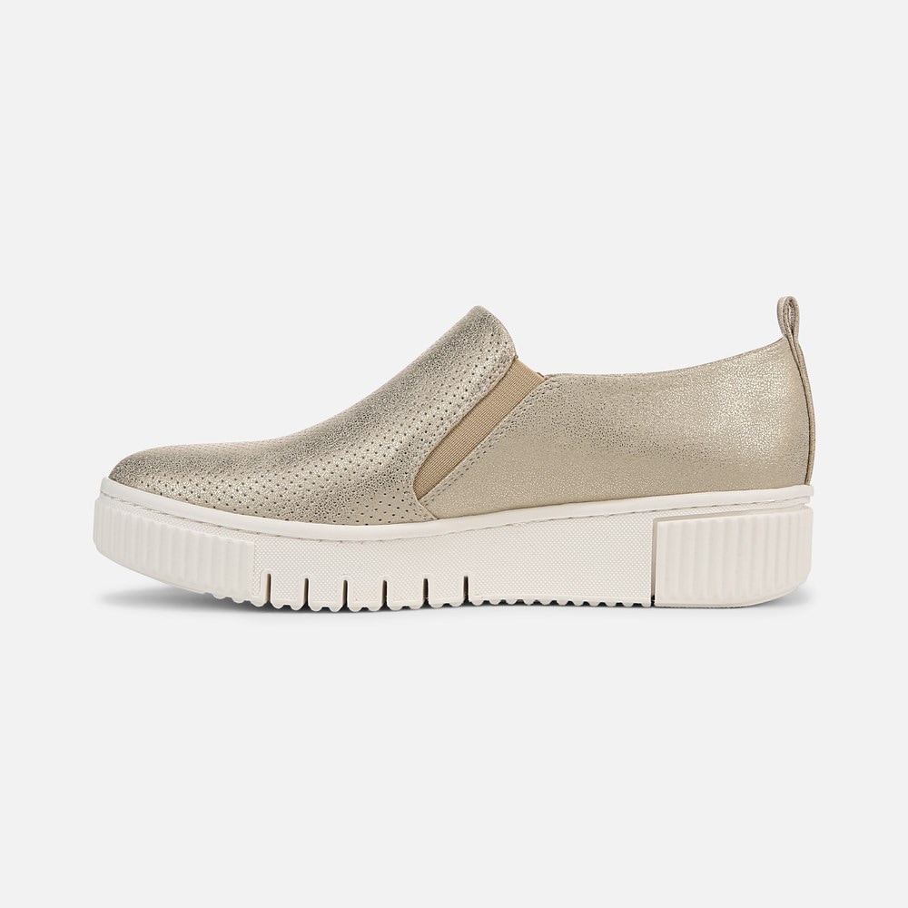 Naturalizer SOUL Turner Slip On Sneaker - Soft Gold Faux Leather