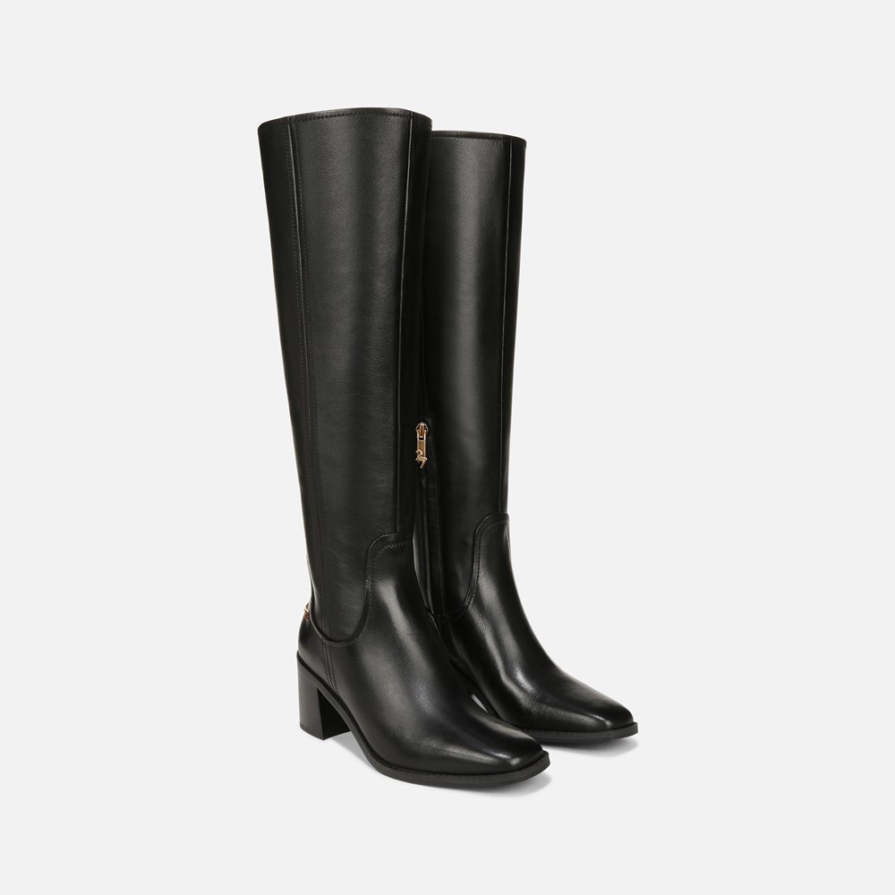 Naturalizer 27 EDIT Edda Wide Calf Knee High Boot - Black Leather