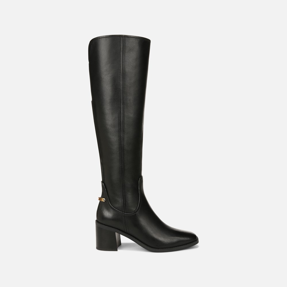 Naturalizer 27 EDIT Edda Wide Calf Knee High Boot - Black Leather