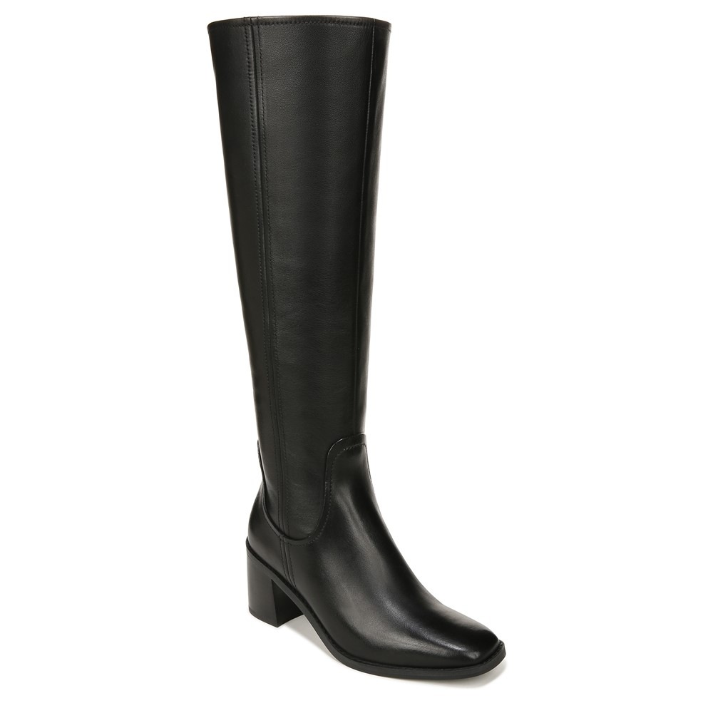 Naturalizer 27 EDIT Edda Wide Calf Knee High Boot - Black Leather