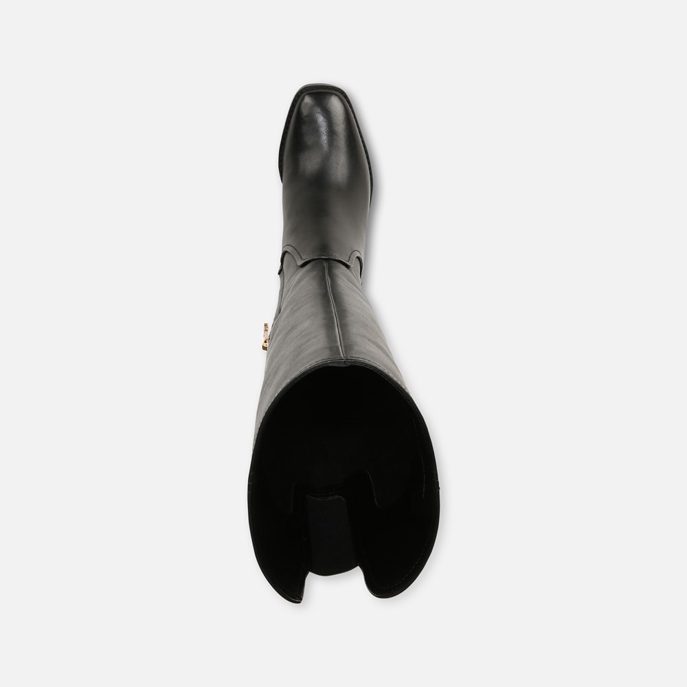 Naturalizer 27 EDIT Edda Wide Calf Knee High Boot - Black Leather