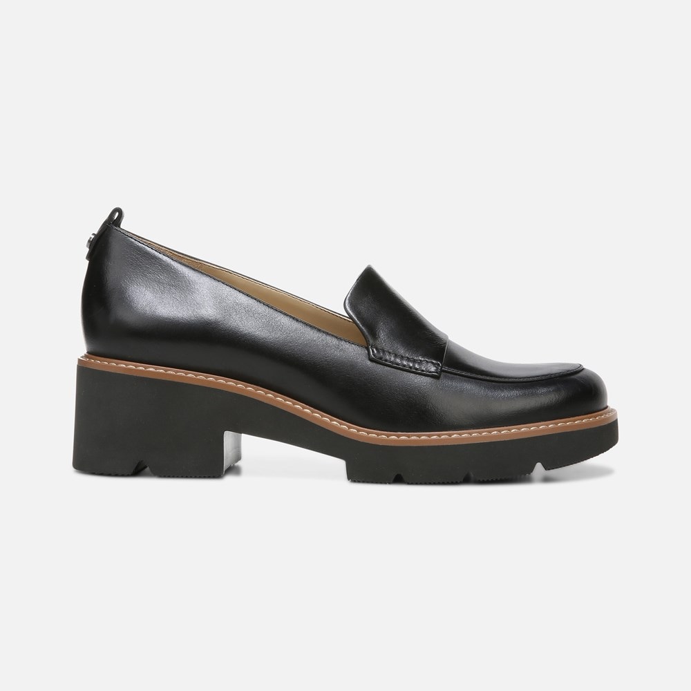 Naturalizer Darry Lug Sole Loafer - Black Leather