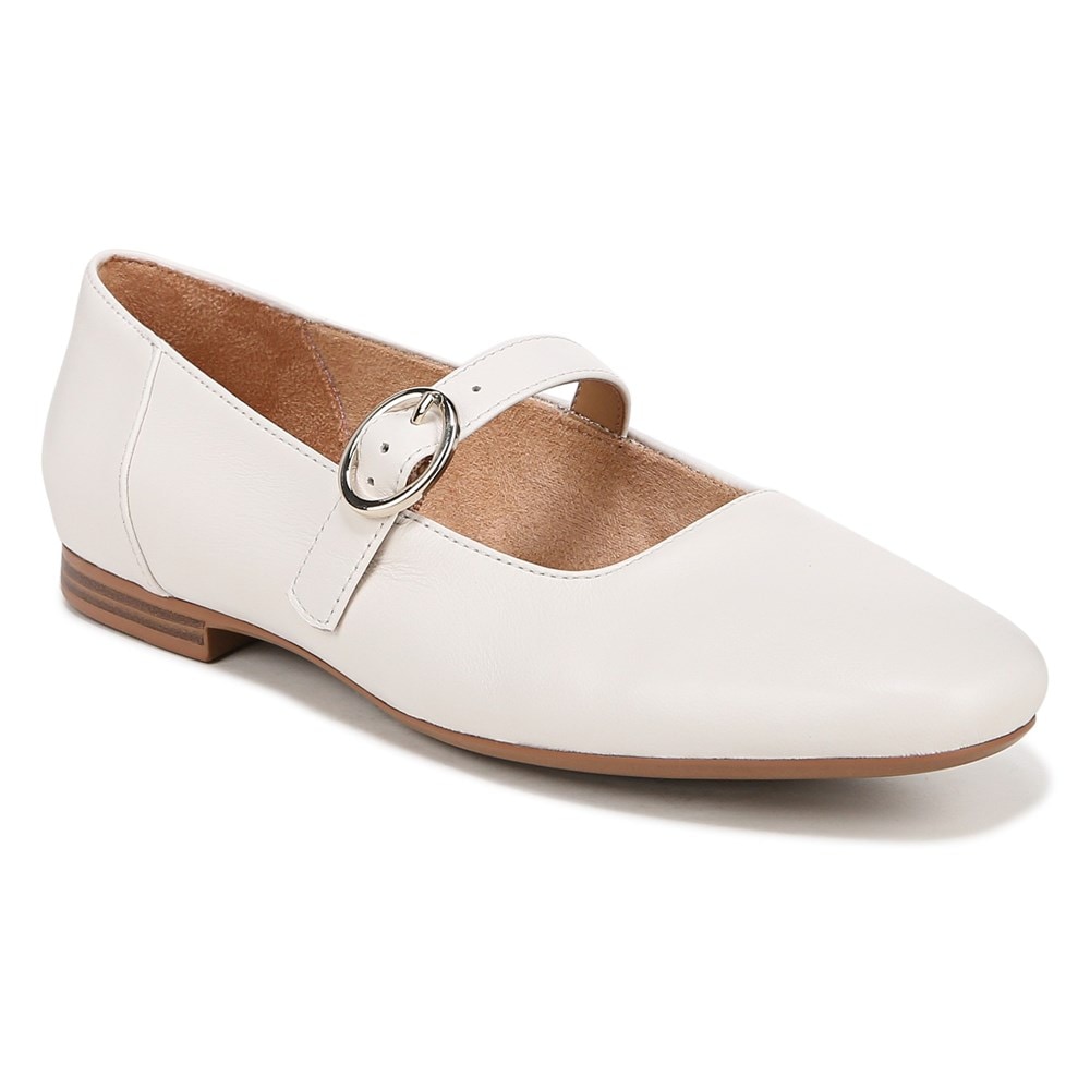 Naturalizer Kelly Mary Jane Flat - Warm White Leather Naturalizer Kelly Mary Jane Flat - Warm White Leather