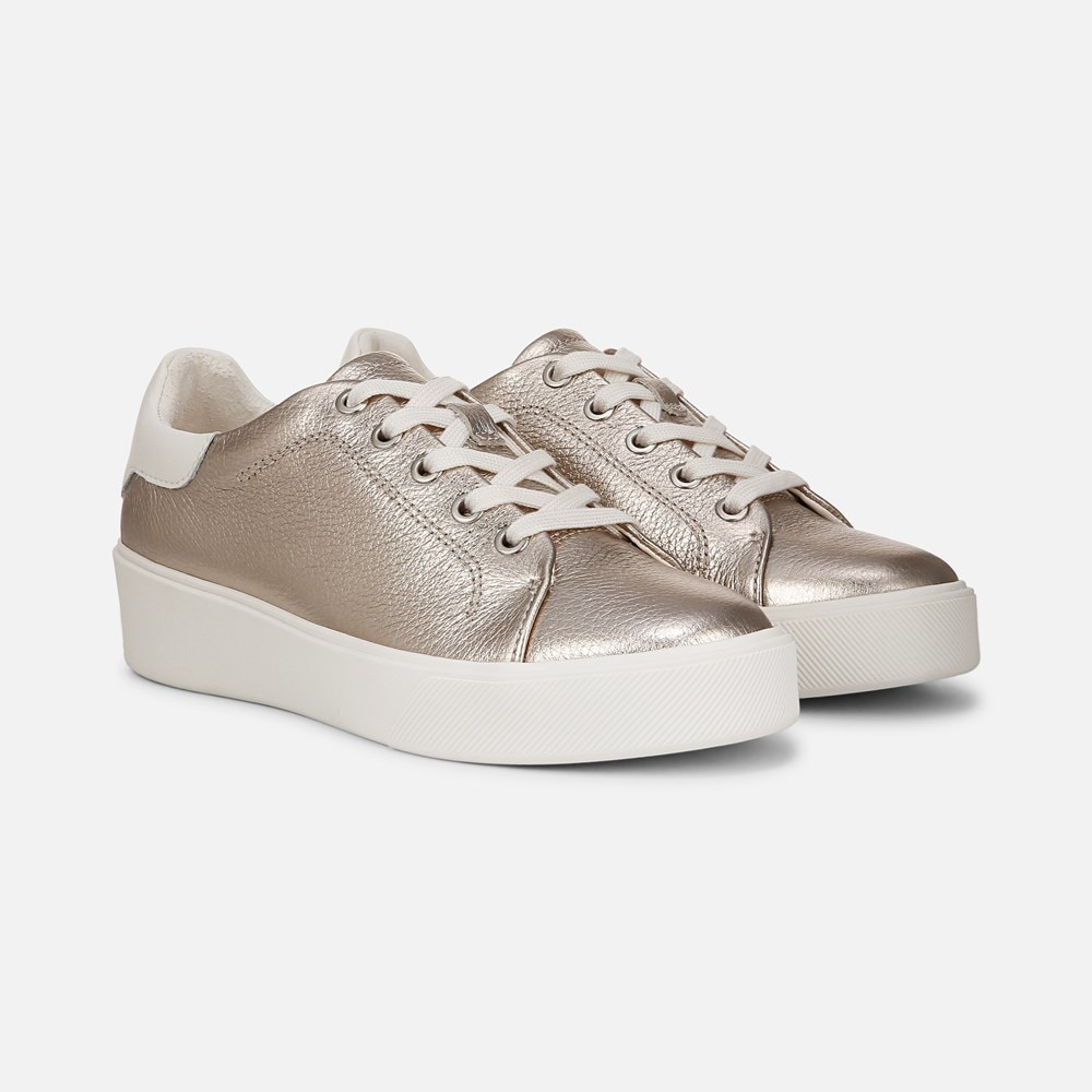 Naturalizer Morrison 2.0 Lace Up Sneaker - Warm Silver / White Leather