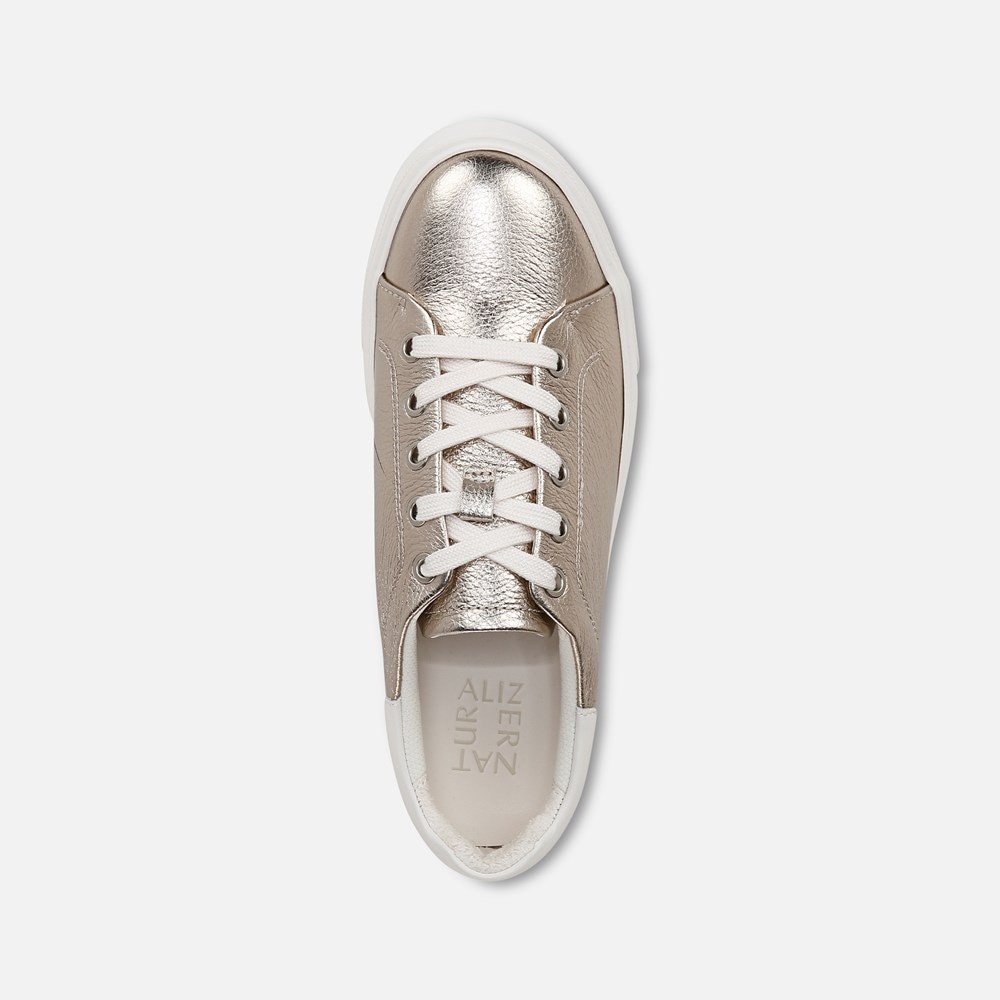 Naturalizer Morrison 2.0 Lace Up Sneaker - Warm Silver / White Leather Naturalizer Morrison 2.0 Lace Up Sneaker - Warm Silver / White Leather