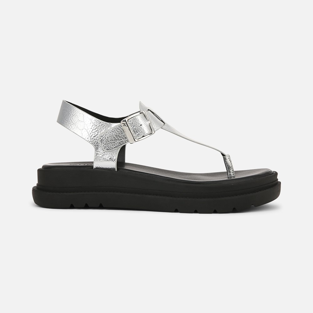 Naturalizer Alyssa Sandal - Silver Faux Leather Naturalizer Alyssa Sandal - Silver Faux Leather