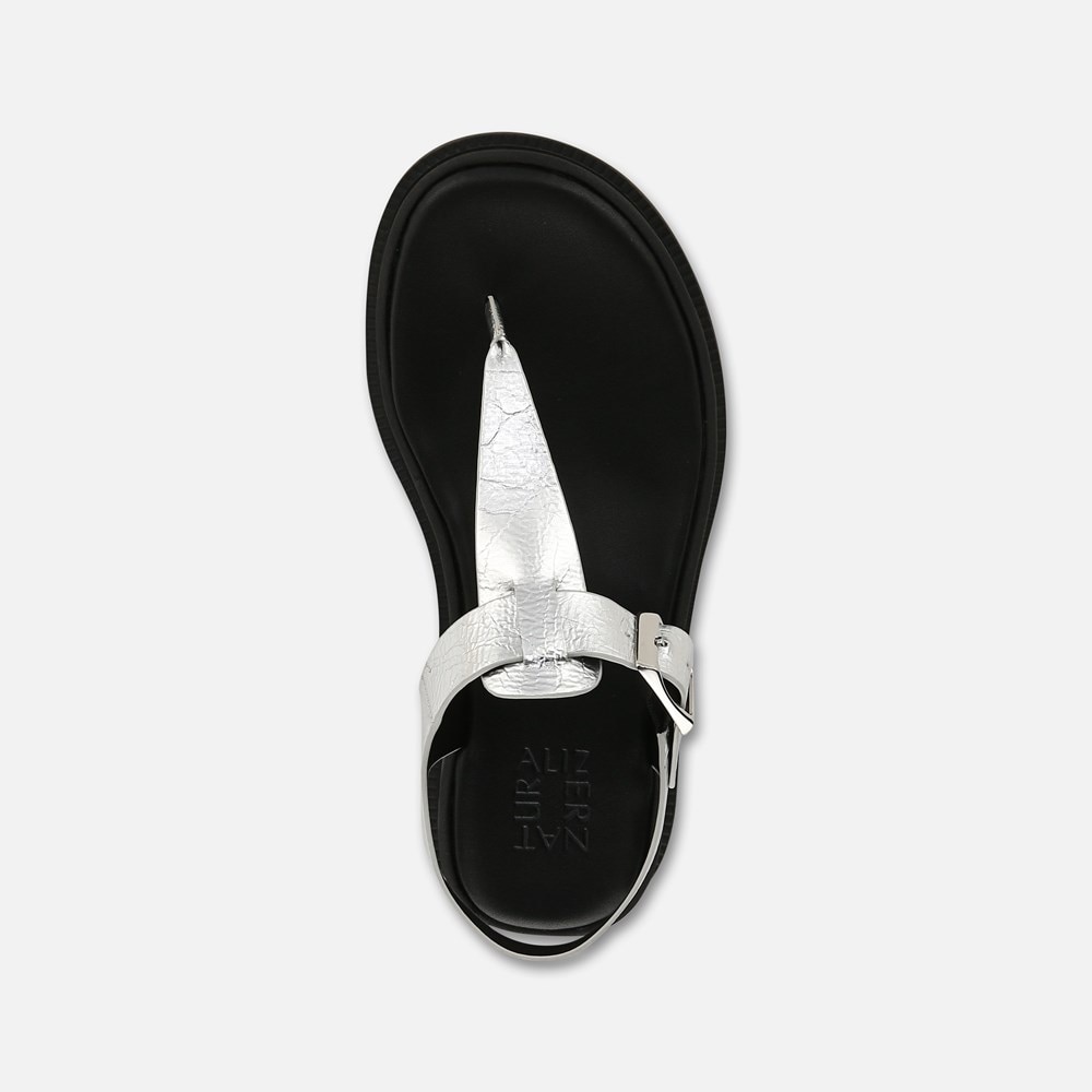 Naturalizer Alyssa Sandal - Silver Faux Leather Naturalizer Alyssa Sandal - Silver Faux Leather