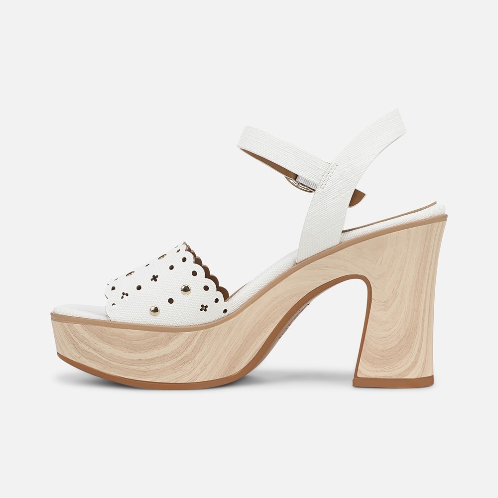 Naturalizer Kira Platform Sandal - White Faux Leather