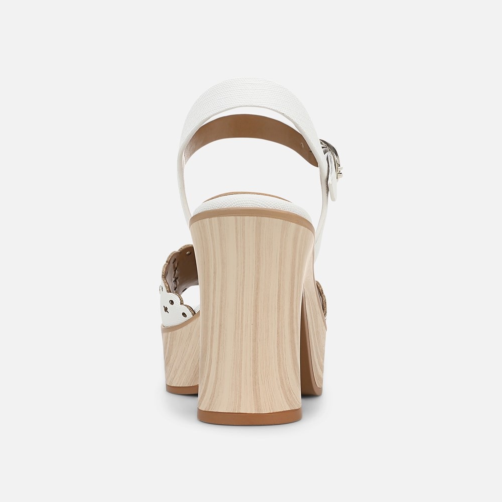 Naturalizer Kira Platform Sandal - White Faux Leather