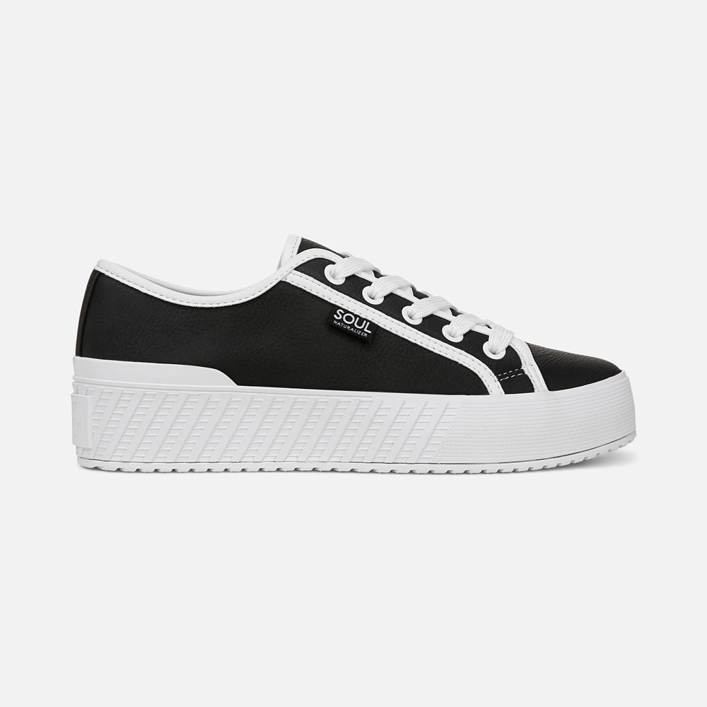 Naturalizer SOUL Iliana Lace Up Sneaker - Black Faux Leather Naturalizer SOUL Iliana Lace Up Sneaker - Black Faux Leather