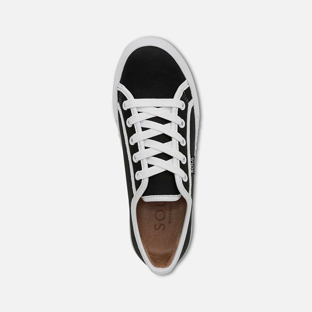 Naturalizer SOUL Iliana Lace Up Sneaker - Black Faux Leather Naturalizer SOUL Iliana Lace Up Sneaker - Black Faux Leather