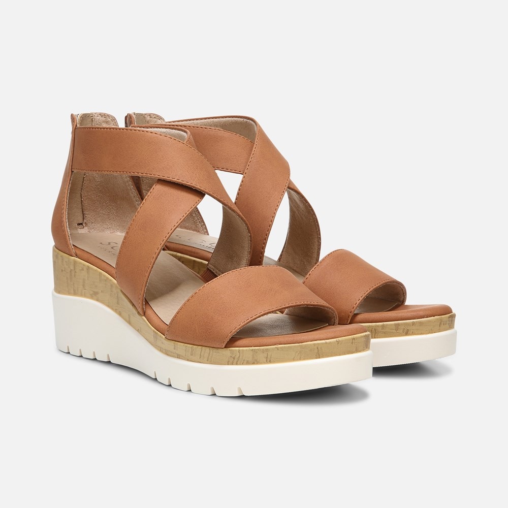 Naturalizer Soul Goodtimes Wedge Sandal - Toffee Synthetic Naturalizer Soul Goodtimes Wedge Sandal - Toffee Synthetic