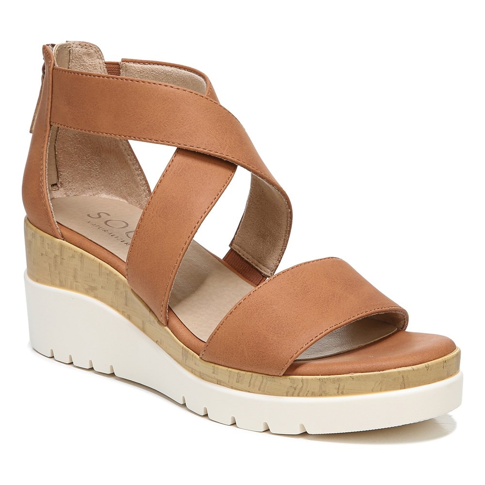 Naturalizer Soul Goodtimes Wedge Sandal - Toffee Synthetic Naturalizer Soul Goodtimes Wedge Sandal - Toffee Synthetic