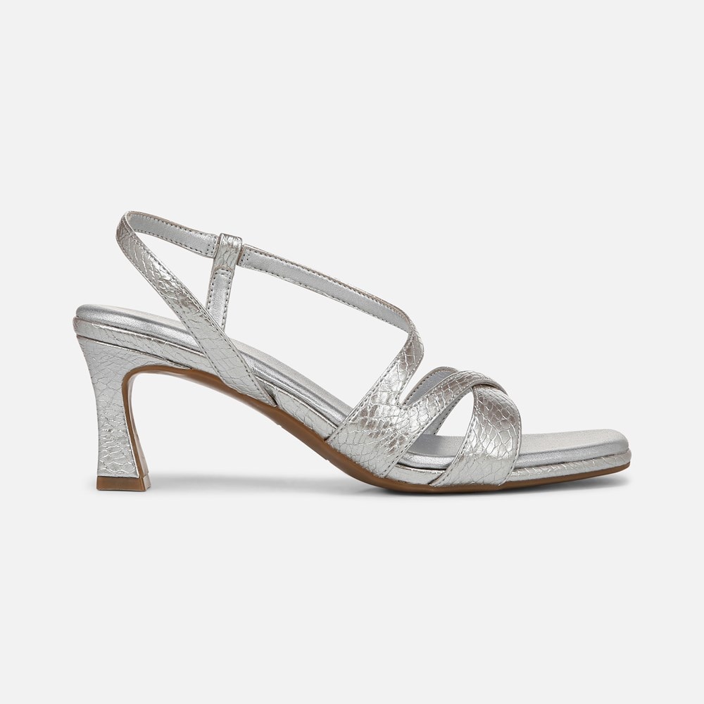 Naturalizer Kieran Strappy Dress Sandal - Silver Snake Faux Leather Naturalizer Kieran Strappy Dress Sandal - Silver Snake Faux Leather