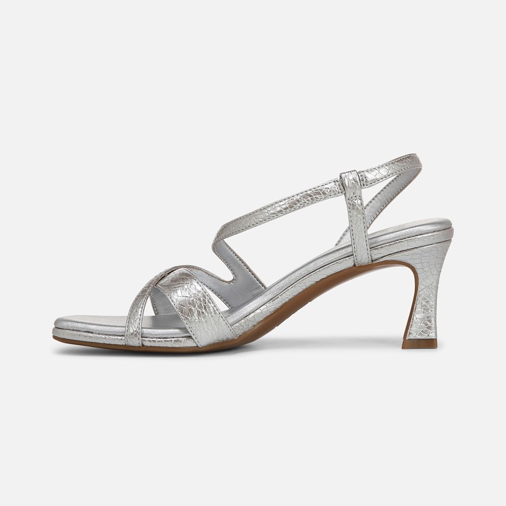 Naturalizer Kieran Strappy Dress Sandal - Silver Snake Faux Leather Naturalizer Kieran Strappy Dress Sandal - Silver Snake Faux Leather