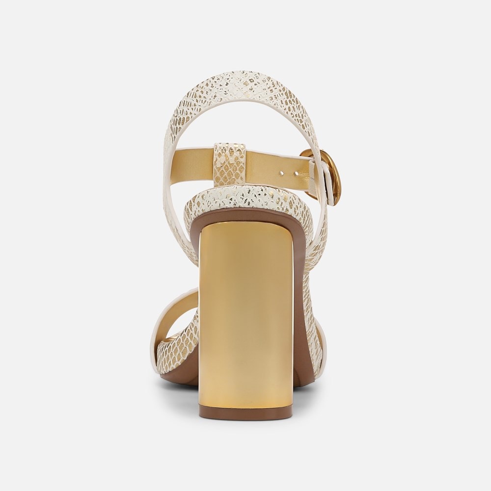Naturalizer Jordis Dress Sandal - White / Gold Leather