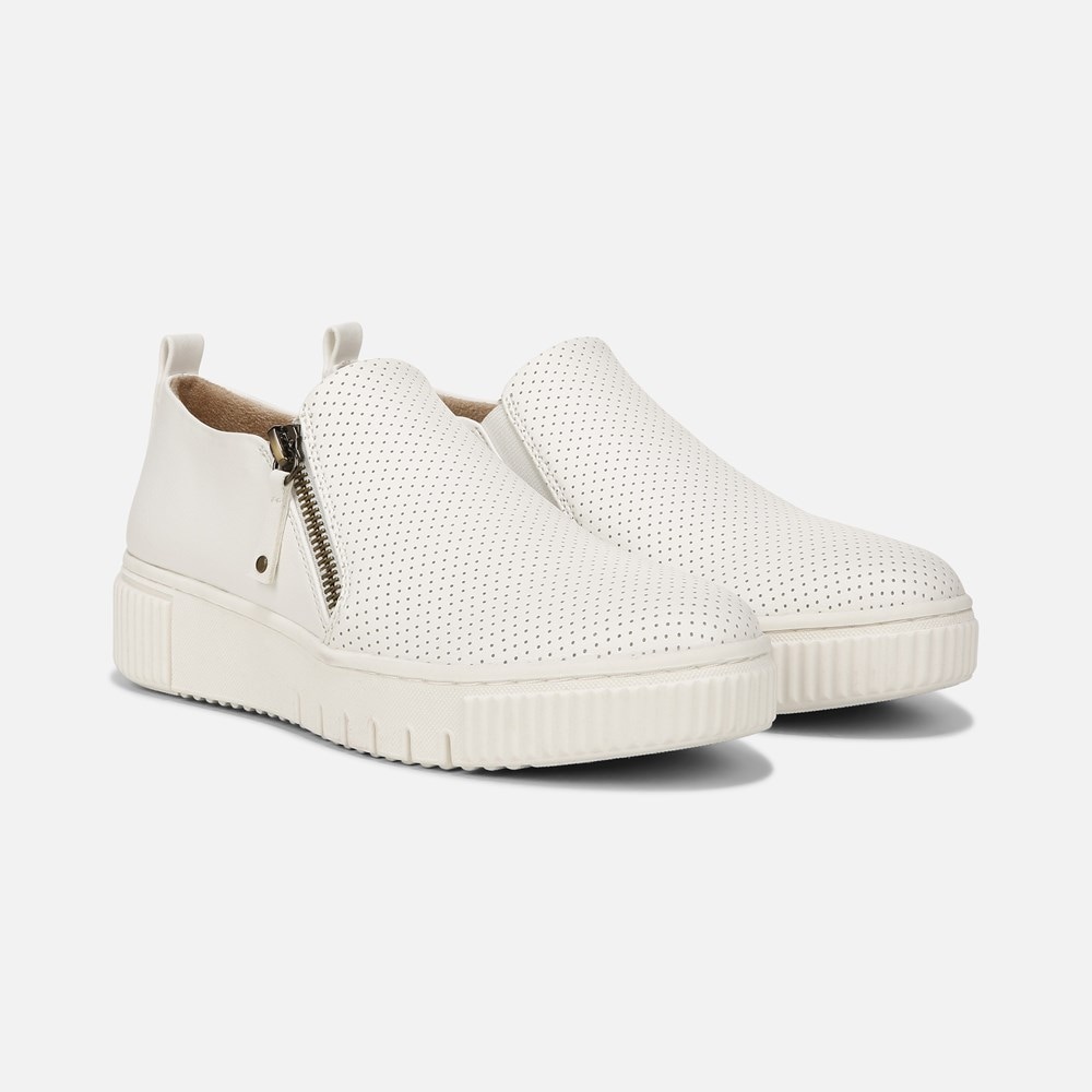 Naturalizer SOUL Turner Slip On Sneaker - White Synthetic Nubuck