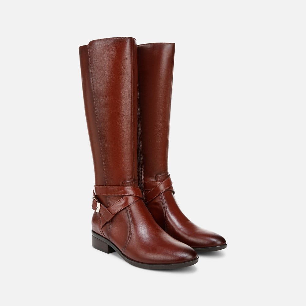 Naturalizer Rena 2 Riding Boot - Deep Saddle Brown Leather