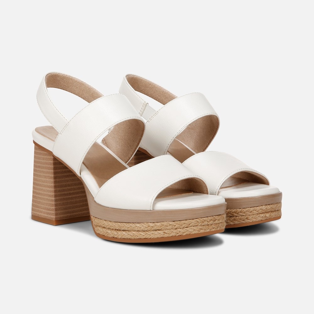 Naturalizer SOUL Holly Sandal - White Faux Leather Naturalizer SOUL Holly Sandal - White Faux Leather