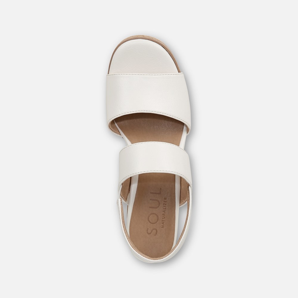 Naturalizer SOUL Holly Sandal - White Faux Leather Naturalizer SOUL Holly Sandal - White Faux Leather