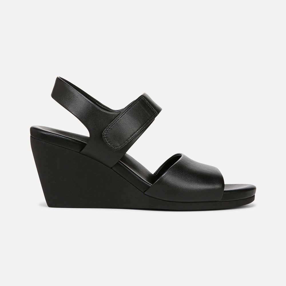 Naturalizer Imani Wedge Sandal - Black Leather Naturalizer Imani Wedge Sandal - Black Leather