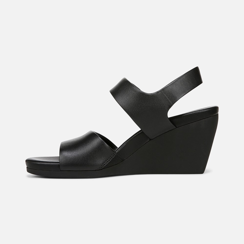 Naturalizer Imani Wedge Sandal - Black Leather Naturalizer Imani Wedge Sandal - Black Leather