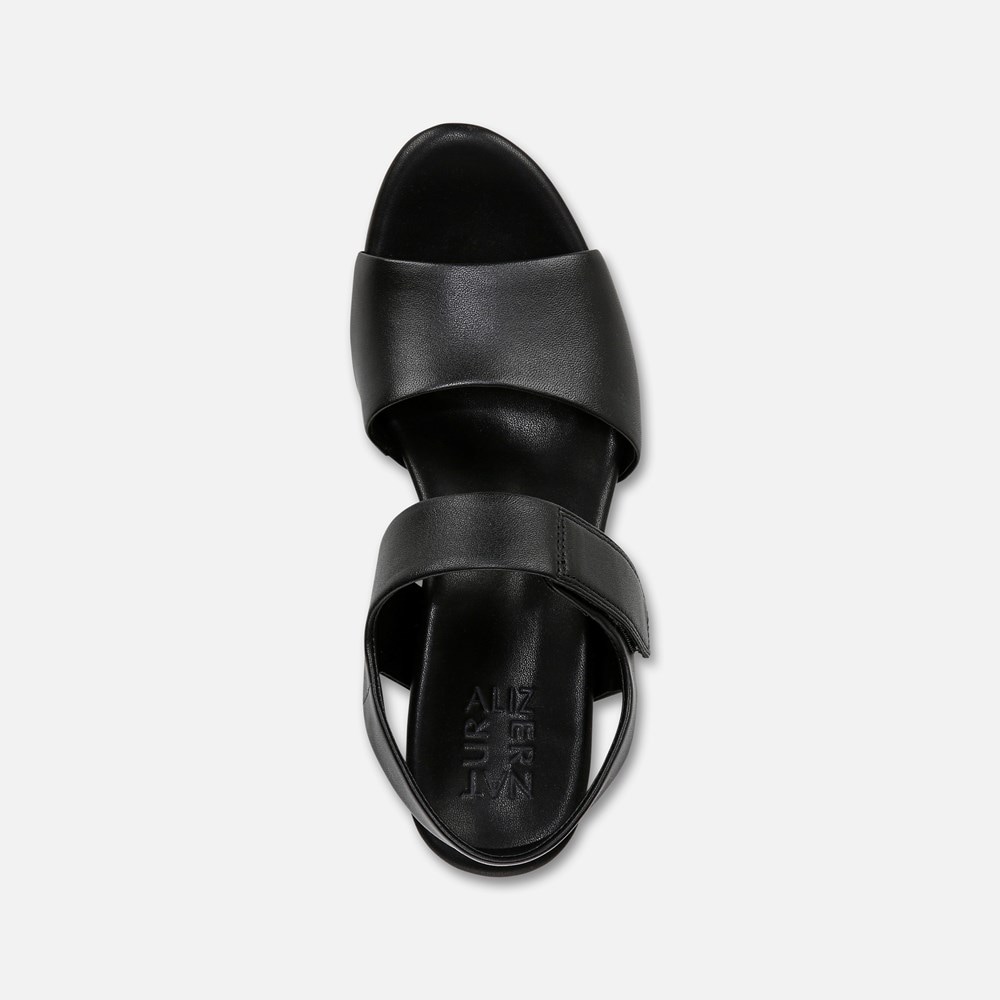 Naturalizer Imani Wedge Sandal - Black Leather Naturalizer Imani Wedge Sandal - Black Leather