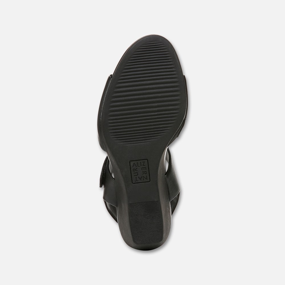 Naturalizer Imani Wedge Sandal - Black Leather Naturalizer Imani Wedge Sandal - Black Leather